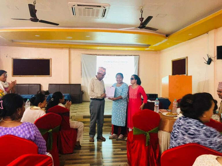 Handing over manifesto to the Deputy mayor of Birendranagar municipality