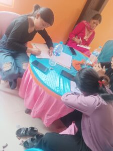Participants participating in group activities