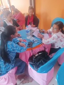Participants participating in group activities