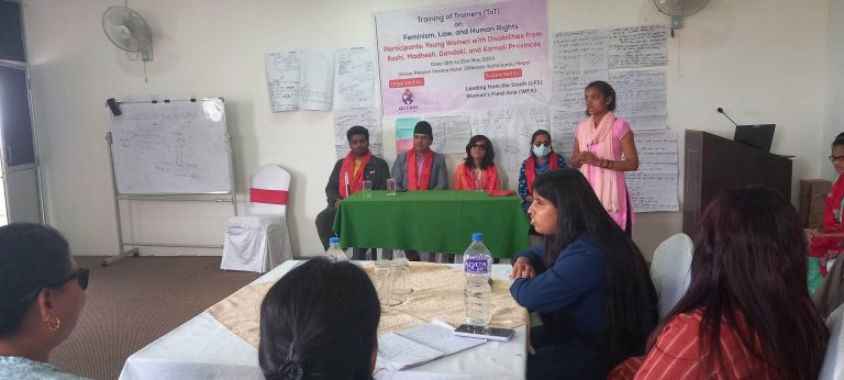 Participant repesenting Madhesh Province sharing her experiences during the closing event followed by the participants of Koshi, Gandaki and Karnali as well.