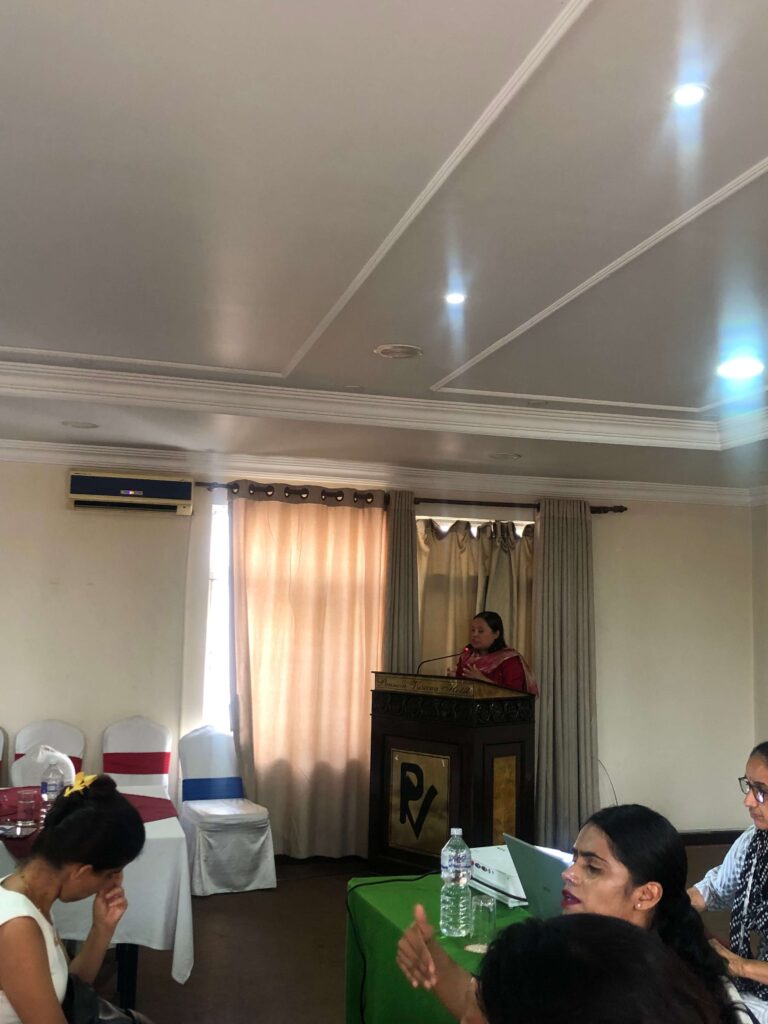 Advocate Binu Lama giving presentation