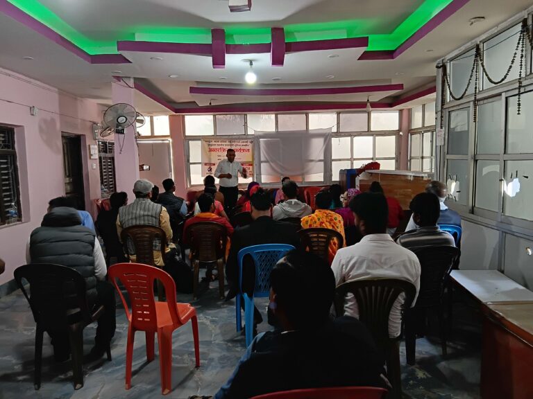 The Chief Administrative Officer of Paroha Municipality is addressing the program, with all participants visible
