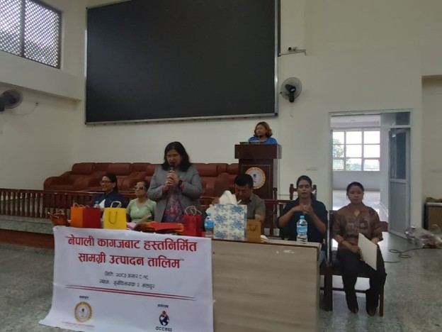 Deputy Mayor, Ms. Sarita Bhattarai sharing her thoughts at the concluding ceremony